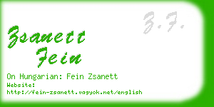 zsanett fein business card